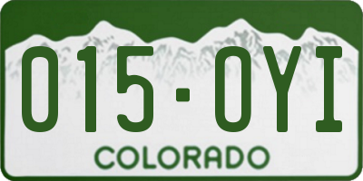 CO license plate 015OYI