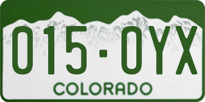 CO license plate 015OYX