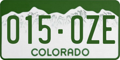 CO license plate 015OZE