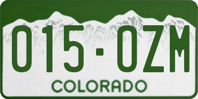 CO license plate 015OZM