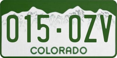 CO license plate 015OZV