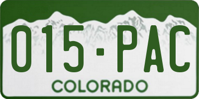 CO license plate 015PAC