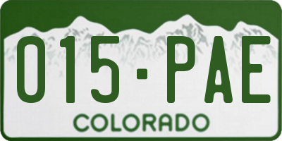CO license plate 015PAE