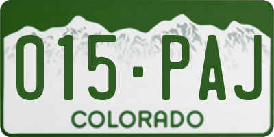CO license plate 015PAJ