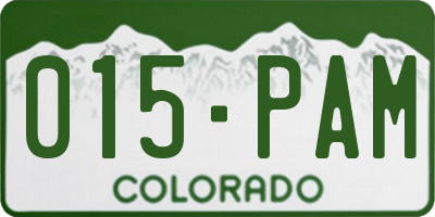 CO license plate 015PAM