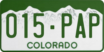CO license plate 015PAP