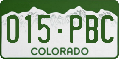 CO license plate 015PBC