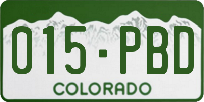 CO license plate 015PBD