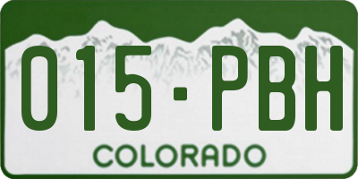 CO license plate 015PBH
