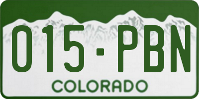 CO license plate 015PBN
