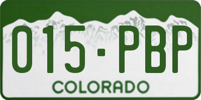 CO license plate 015PBP