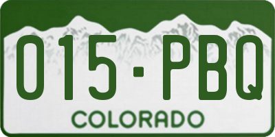 CO license plate 015PBQ