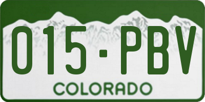CO license plate 015PBV