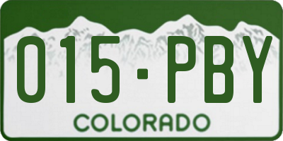 CO license plate 015PBY