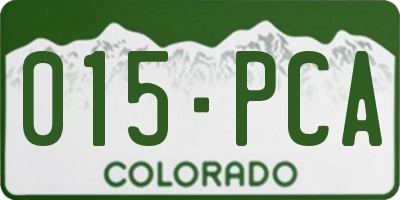 CO license plate 015PCA