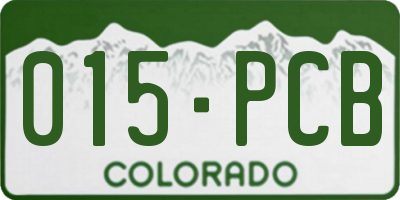 CO license plate 015PCB