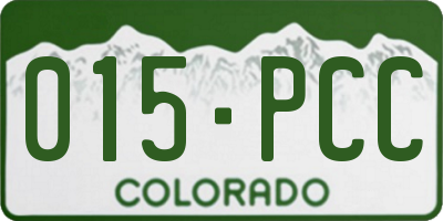 CO license plate 015PCC