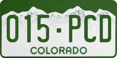 CO license plate 015PCD