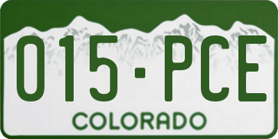 CO license plate 015PCE