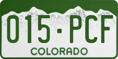 CO license plate 015PCF