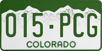 CO license plate 015PCG