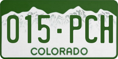 CO license plate 015PCH