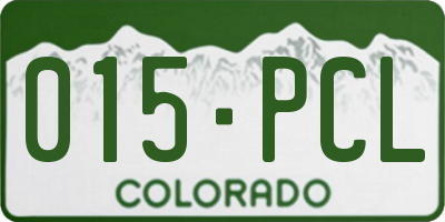 CO license plate 015PCL