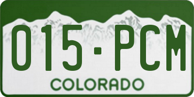 CO license plate 015PCM