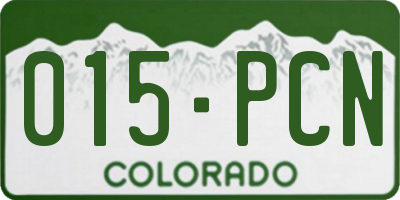 CO license plate 015PCN