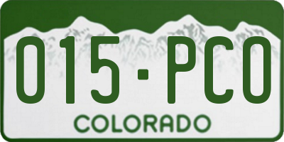 CO license plate 015PCO