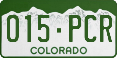 CO license plate 015PCR