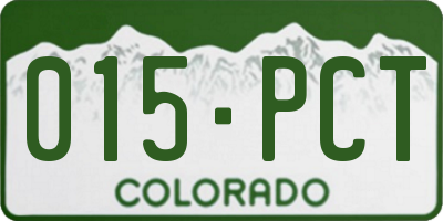 CO license plate 015PCT