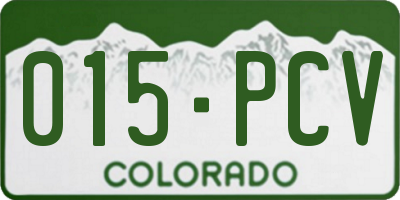 CO license plate 015PCV