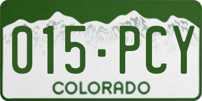 CO license plate 015PCY