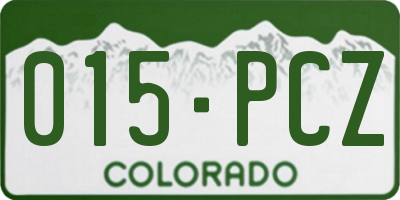 CO license plate 015PCZ