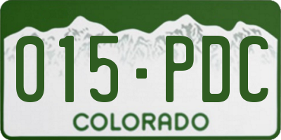 CO license plate 015PDC