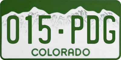 CO license plate 015PDG