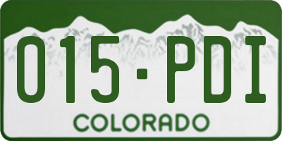 CO license plate 015PDI