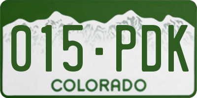 CO license plate 015PDK