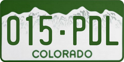 CO license plate 015PDL