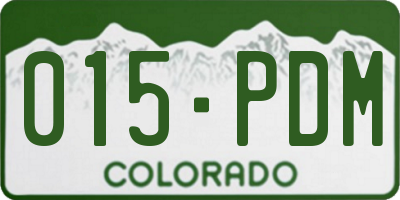 CO license plate 015PDM