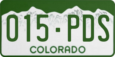 CO license plate 015PDS