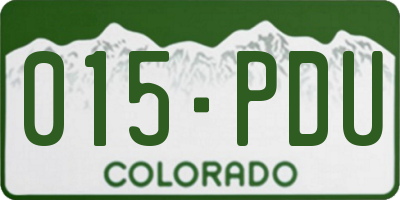 CO license plate 015PDU