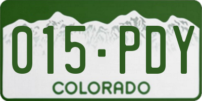 CO license plate 015PDY