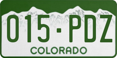 CO license plate 015PDZ