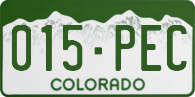CO license plate 015PEC