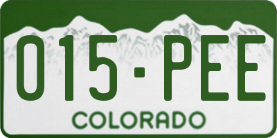 CO license plate 015PEE