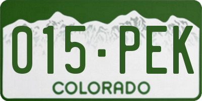 CO license plate 015PEK