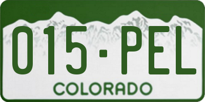 CO license plate 015PEL