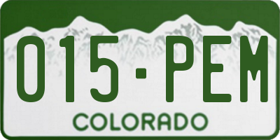 CO license plate 015PEM